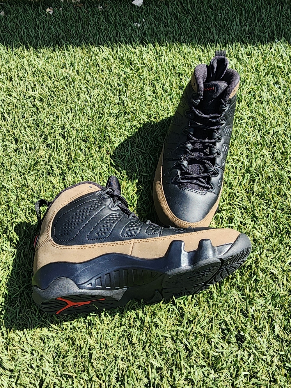 Kids Air Jordan 9 Retro "Olive" Men’s Shoes - Black & Brown